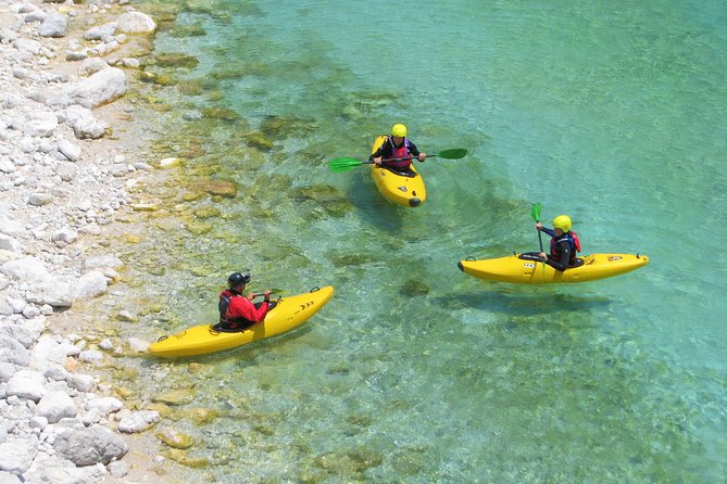 1 day KAYAK COURSE on Soča river, for beginners - Learning the basics before the easy rapids