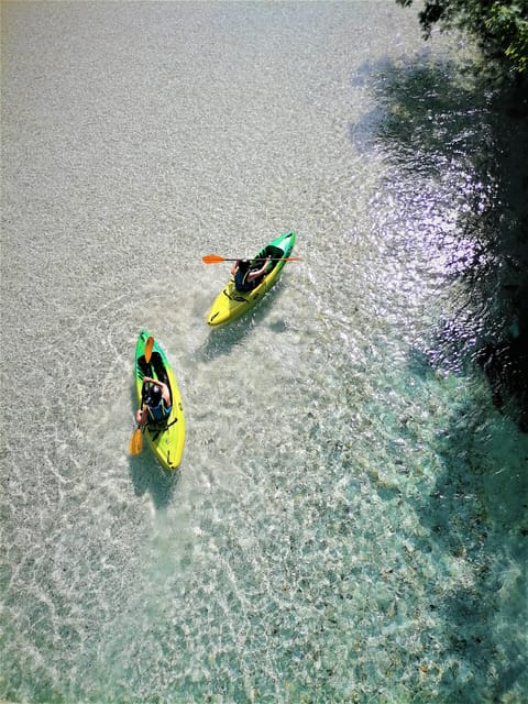 Bovec: Iconic Sit-on-Top Kayak Tour on Soča River +FREEphoto - Returning from Hotel Boka