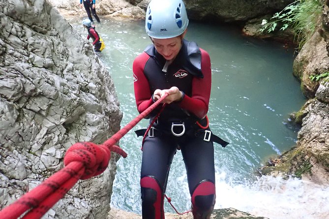CANYONING in Susec from Bovec, Families welcome, photo service - Reaching the canyon exit without retracing the route