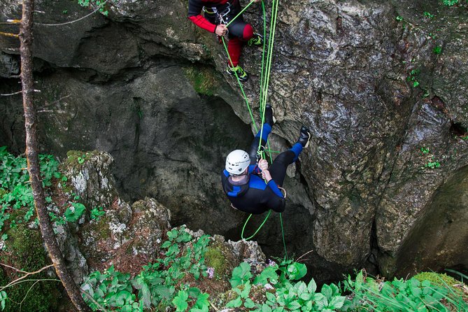 Canyoning Lake Bled Slovenia - Free Photos and Videos - Learning to rappel in a real canyon