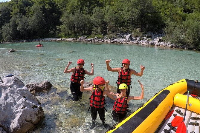Family Rafting On Soca River - Getting fitted with rafting equipment