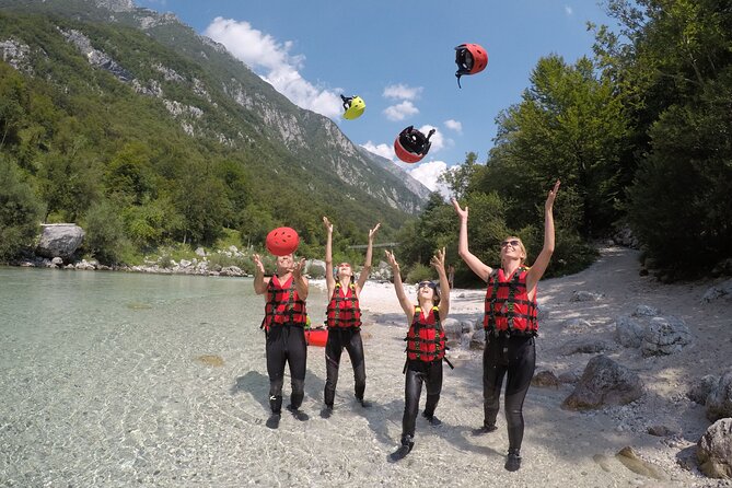 Family Rafting On Soca River - The gentle Soča section and its mountain views