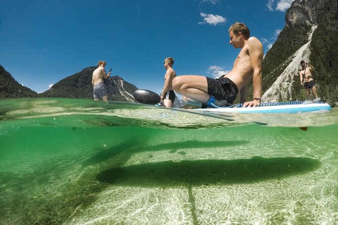 Half Day Stand-up Paddle Boarding (SUP) trip on Lake Predil - Learning to stand without rushing