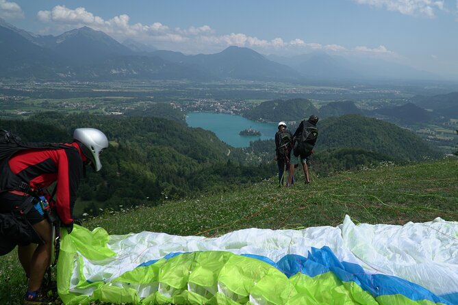 Lake Bled Tandem Paragliding - Landing near Lake Bled
