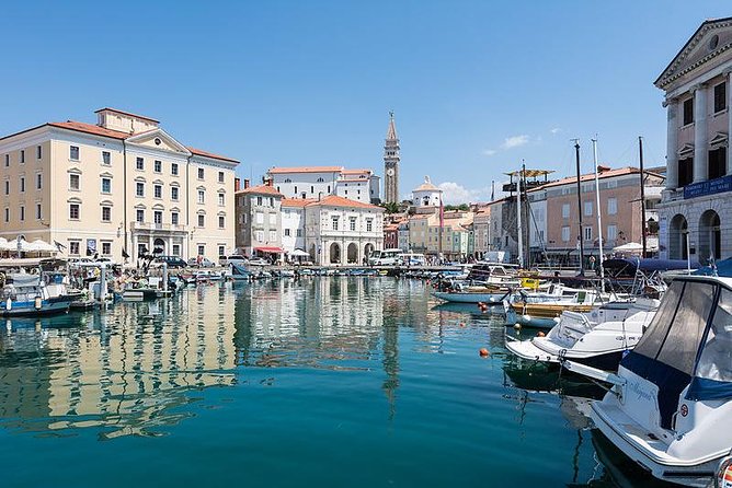Piran and Panoramic Slovenian Coast from Koper - Tartini Square and the town above it