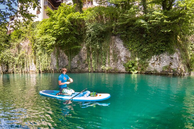 Private Half Day Stand-up Paddle Boarding on the Soča River - Paddling across the lake and into the canyons