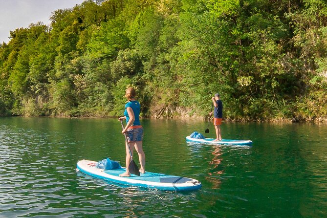 Private Half Day Stand-up Paddle Boarding on the Soča River - A beach break with fruit and potato chips