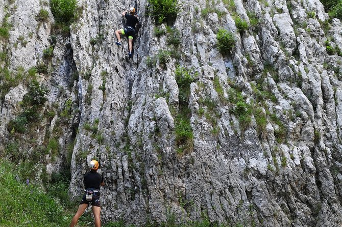 Rock Climbing near Lake Bled - A waterfall view instead of a plain climbing wall