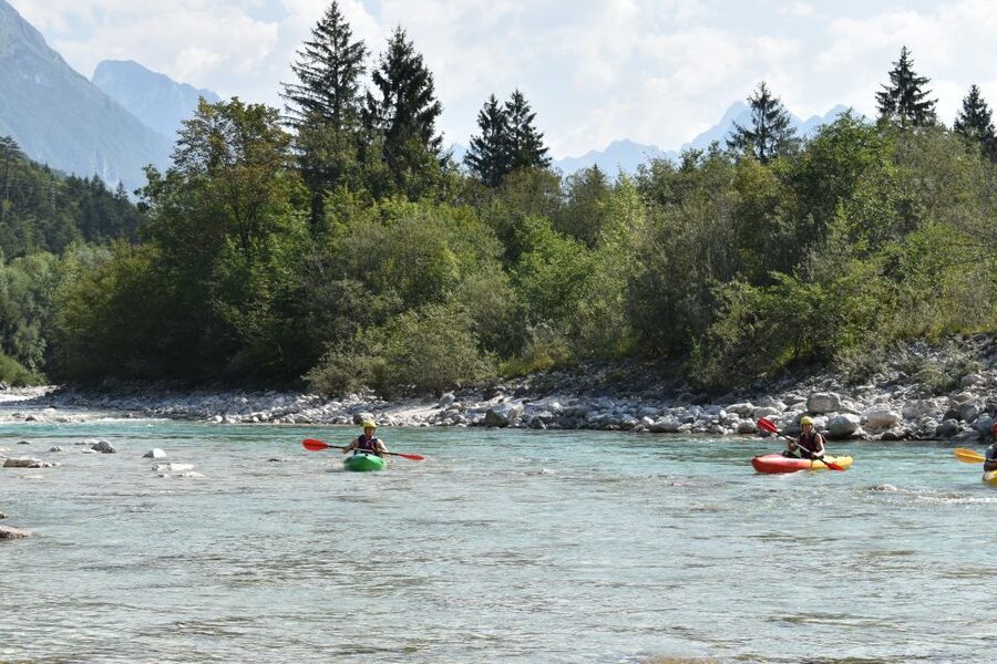 Soča: Kayaking on the Soča River Experience with Photos - Swimming pools, jumping, and kayak games