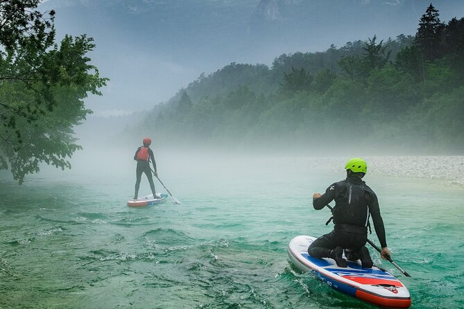 Whitewater Paddle Boarding on Soca River - A flat-water warm-up before the rapids